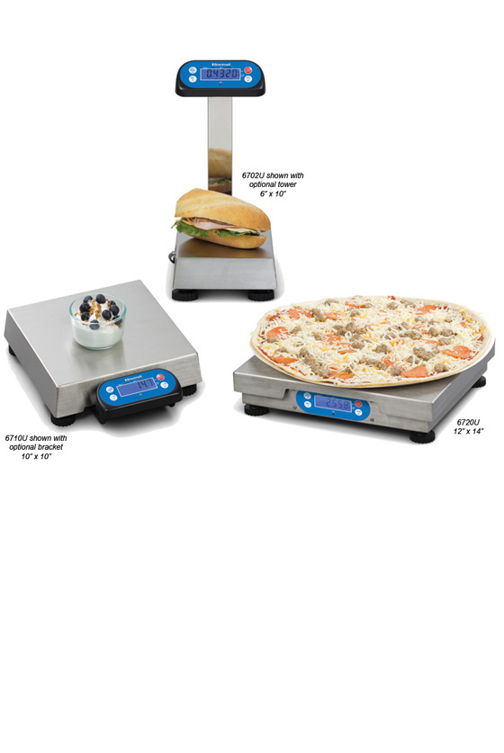 6700u scale with various food items